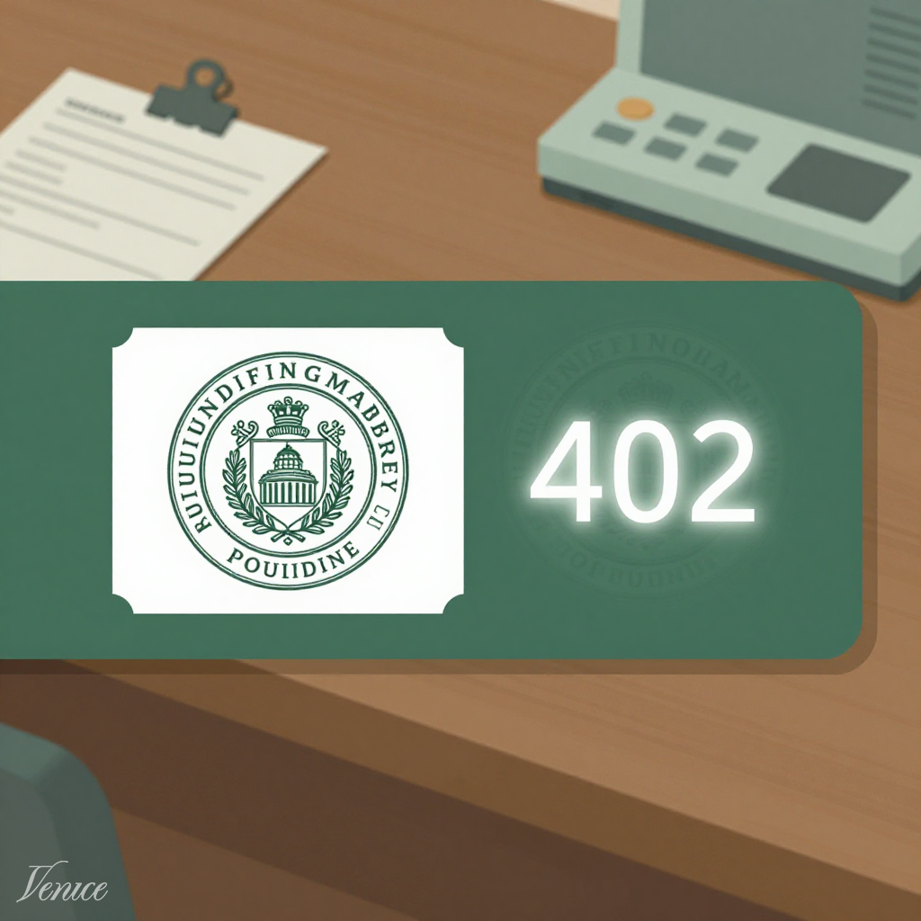 Editorial banner: a founding-members seal beside a glowing 402 ticket, terminal-green palette